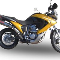 GPR exhaust compatible with  Honda Transalp Xl 700 V 2007-2014, Gpe Ann. titanium, Homologated legal slip-on exhaust including removable db killer and link pipe 