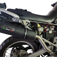 GPR exhaust compatible with  Honda Transalp Xl 600 V 1996-1999, Furore Nero, Homologated legal slip-on exhaust including removable db killer and link pipe 