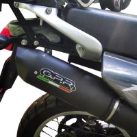 GPR exhaust compatible with  Honda Transalp Xl 600 V 1996-1999, Furore Nero, Homologated legal slip-on exhaust including removable db killer and link pipe 