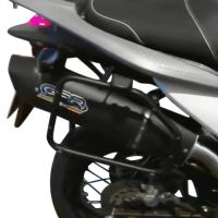 GPR exhaust compatible with  Honda Transalp Xl 700 V 2007-2014, Furore Nero, Homologated legal slip-on exhaust including removable db killer and link pipe 