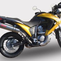 GPR exhaust compatible with  Honda Transalp Xl 700 V 2007-2014, Trioval, Homologated legal slip-on exhaust including removable db killer and link pipe 