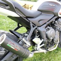 GPR exhaust compatible with  Triumph Trident 660 2021-2024, M3 Black Titanium, full system exhaust legal for UK and non-EU countries including removable db killer 