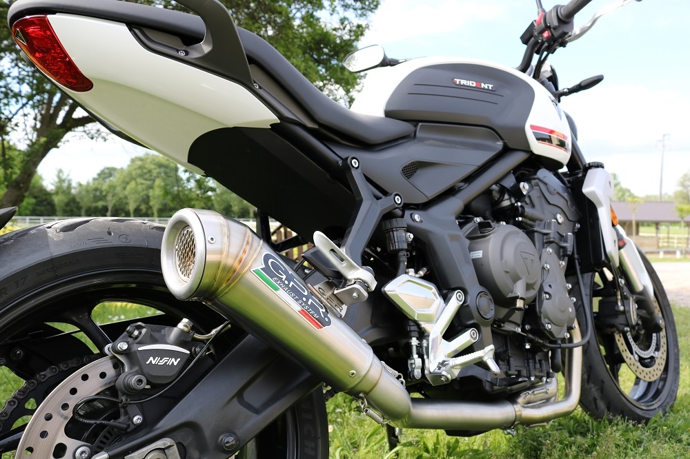 GPR exhaust compatible with  Triumph Trident 660 2021-2024, Powercone Evo, Racing full system exhaust, including removable db killer 