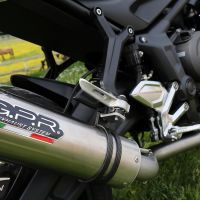 GPR exhaust compatible with  Triumph Trident 660 2021-2024, M3 Titanium Natural, full system exhaust legal for UK and non-EU countries including removable db killer 