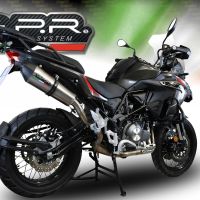 GPR exhaust compatible with  Benelli Trk 502 X 2017-2020, GP Evo4 Titanium, Homologated legal slip-on exhaust including removable db killer and link pipe 