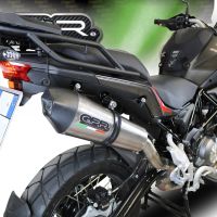 GPR exhaust compatible with  Benelli Trk 502 X 2017-2020, GP Evo4 Titanium, Homologated legal slip-on exhaust including removable db killer and link pipe 