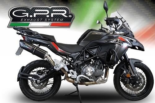 GPR exhaust compatible with  Benelli Trk 502 X 2017-2020, Furore Evo4 Nero, Homologated legal slip-on exhaust including removable db killer and link pipe 