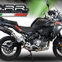 GPR exhaust compatible with  Benelli Trk 502 X 2017-2020, Furore Evo4 Nero, Homologated legal slip-on exhaust including removable db killer and link pipe 