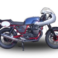 GPR exhaust compatible with  Moto Guzzi V7 (I - II) Racer  2010-2016, Vintacone , Dual Homologated legal slip-on exhaust including removable db killers and link pipes 