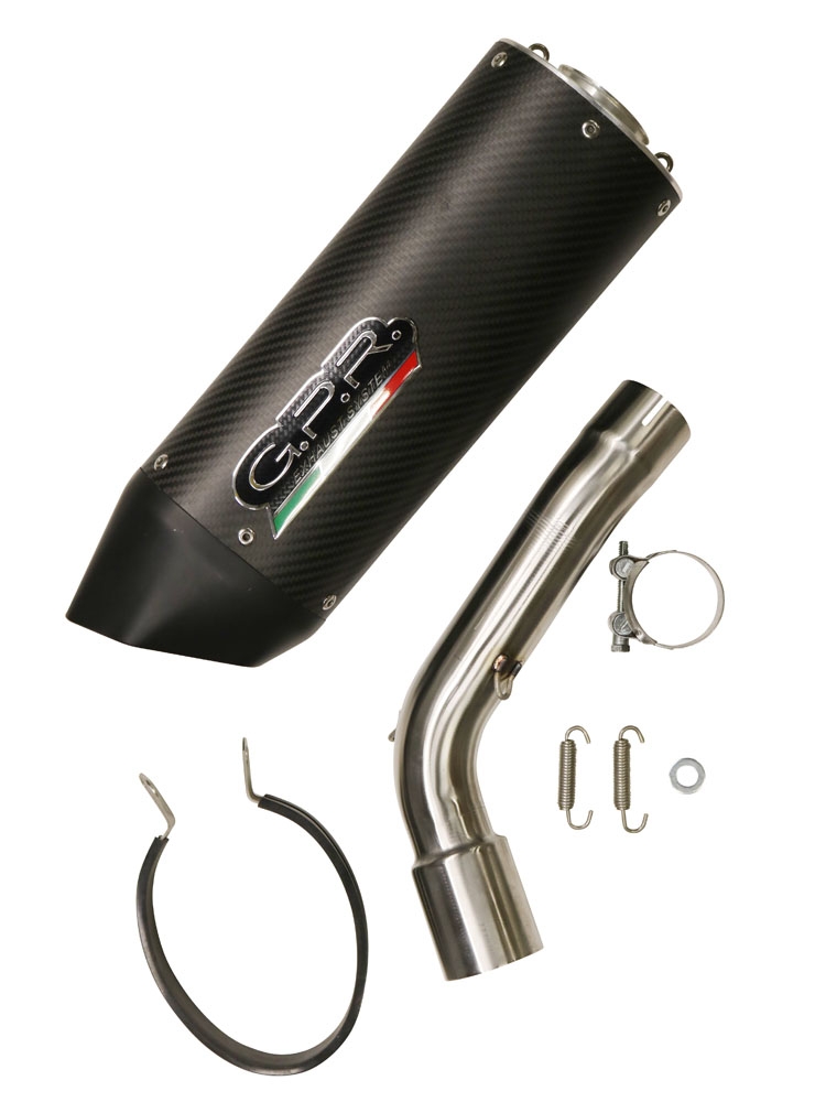 GPR exhaust compatible with  Kawasaki Versys 1000 I.E. 2019-2020, Furore Evo4 Nero, Homologated legal slip-on exhaust including removable db killer and link pipe 