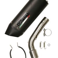 GPR exhaust compatible with  Kawasaki Versys 1000 I.E. 2019-2020, Furore Evo4 Nero, Homologated legal slip-on exhaust including removable db killer and link pipe 