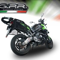 GPR exhaust compatible with  Kawasaki Versys 650 2006-2014, Furore Nero, Homologated legal slip-on exhaust including removable db killer and link pipe 