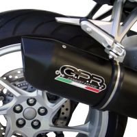 GPR exhaust compatible with  Honda Vfr 1200 F I.E. 2010-2016, Furore Nero, Homologated legal slip-on exhaust including removable db killer and link pipe 