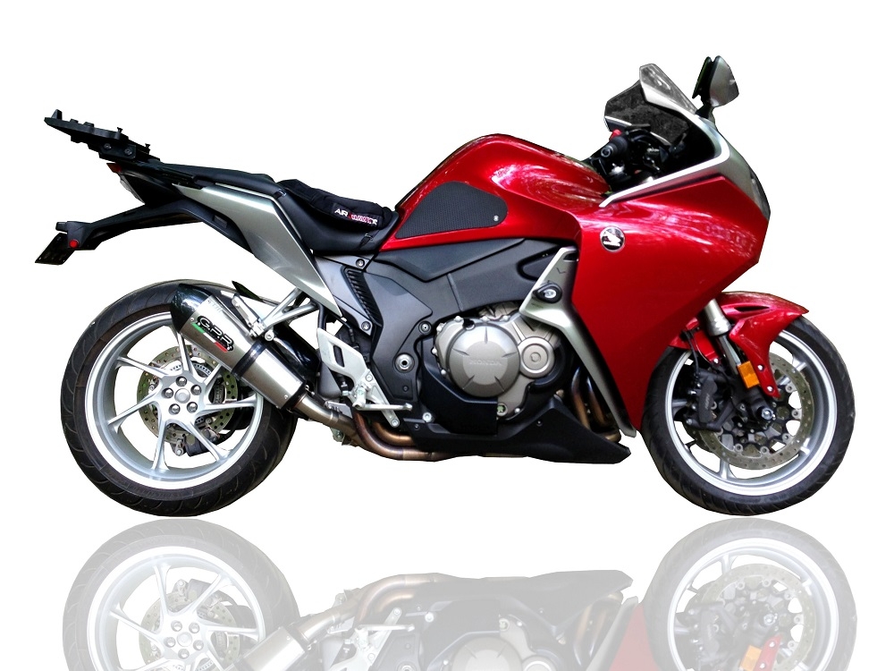 GPR exhaust compatible with  Honda Vfr 1200 F I.E. 2010-2016, Gpe Ann. titanium, Homologated legal slip-on exhaust including removable db killer and link pipe 