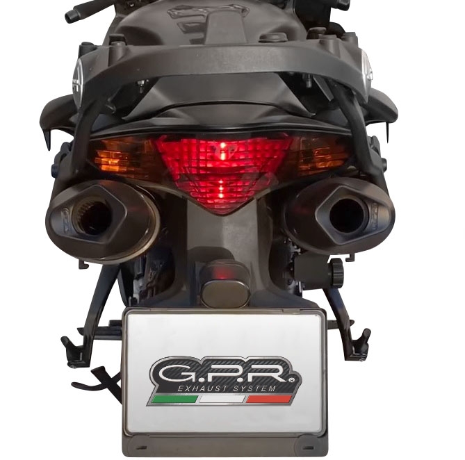 GPR exhaust compatible with  Honda Vfr 800 V-Tec 2002-2013, Furore Nero, Dual Homologated legal slip-on exhaust including removable db killers and link pipes 