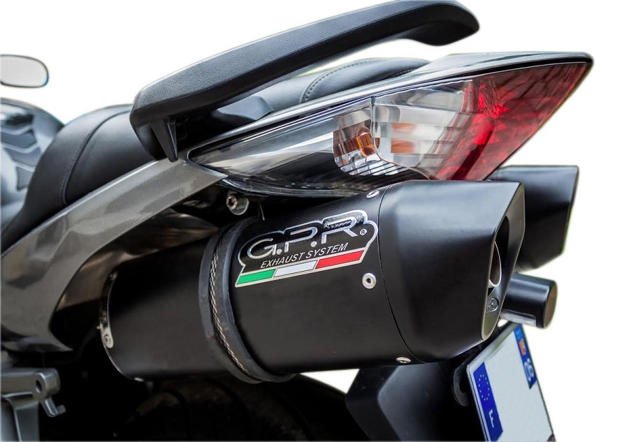 GPR exhaust compatible with  Honda Vfr 800 V-Tec 2002-2013, Furore Poppy, Dual Homologated legal slip-on exhaust including removable db killers and link pipes 