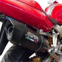 GPR exhaust compatible with  Honda Vtr 1000 F Firestorm  1997-2007, Furore Poppy, Dual Homologated legal slip-on exhaust including removable db killers and link pipes 