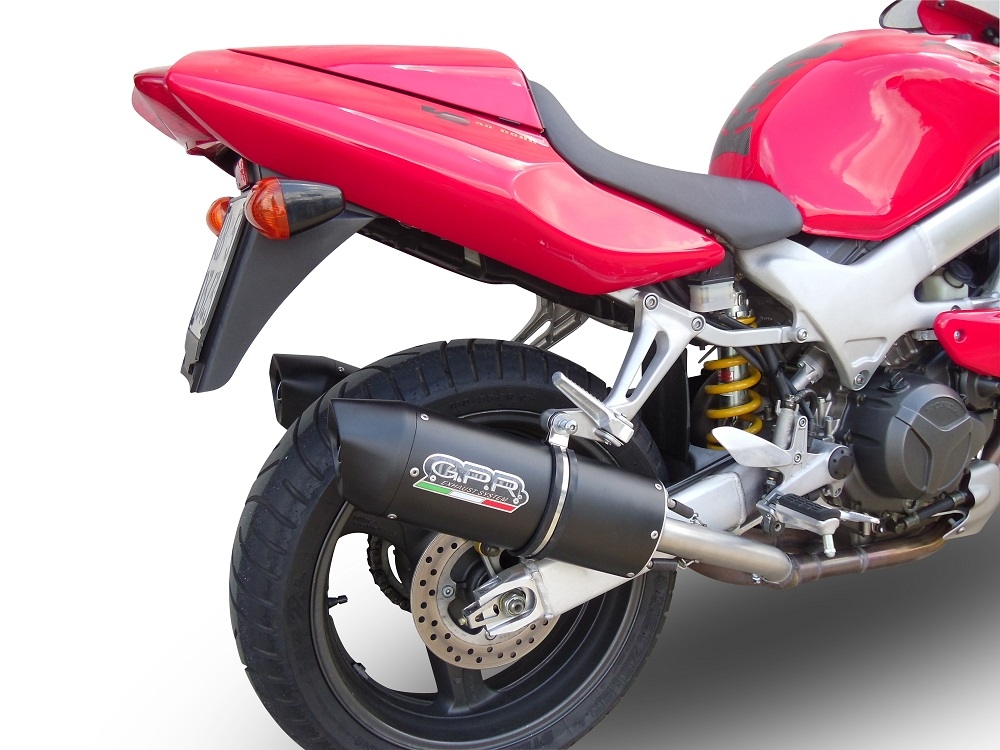 GPR exhaust compatible with  Honda Vtr 1000 F Firestorm  1997-2007, Furore Poppy, Dual Homologated legal slip-on exhaust including removable db killers and link pipes 