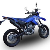 GPR exhaust compatible with  Yamaha WR 250 X-R 2007-2019, Furore Nero, Homologated legal slip-on exhaust including removable db killer and link pipe 