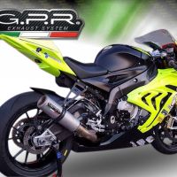 GPR exhaust compatible with  Bmw S 1000 Rr  2009-2011, M3 Titanium Natural, Homologated legal full system exhaust, including removable db killer 