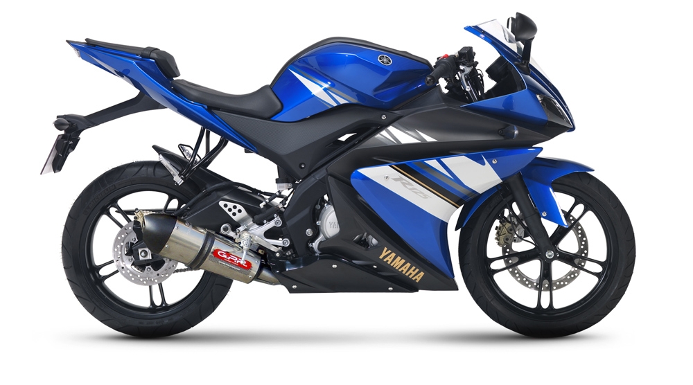 GPR exhaust compatible with  Yamaha Yzf-R 125  2008-2013, Gpe Ann. titanium, Homologated legal full system exhaust, including removable db killer 