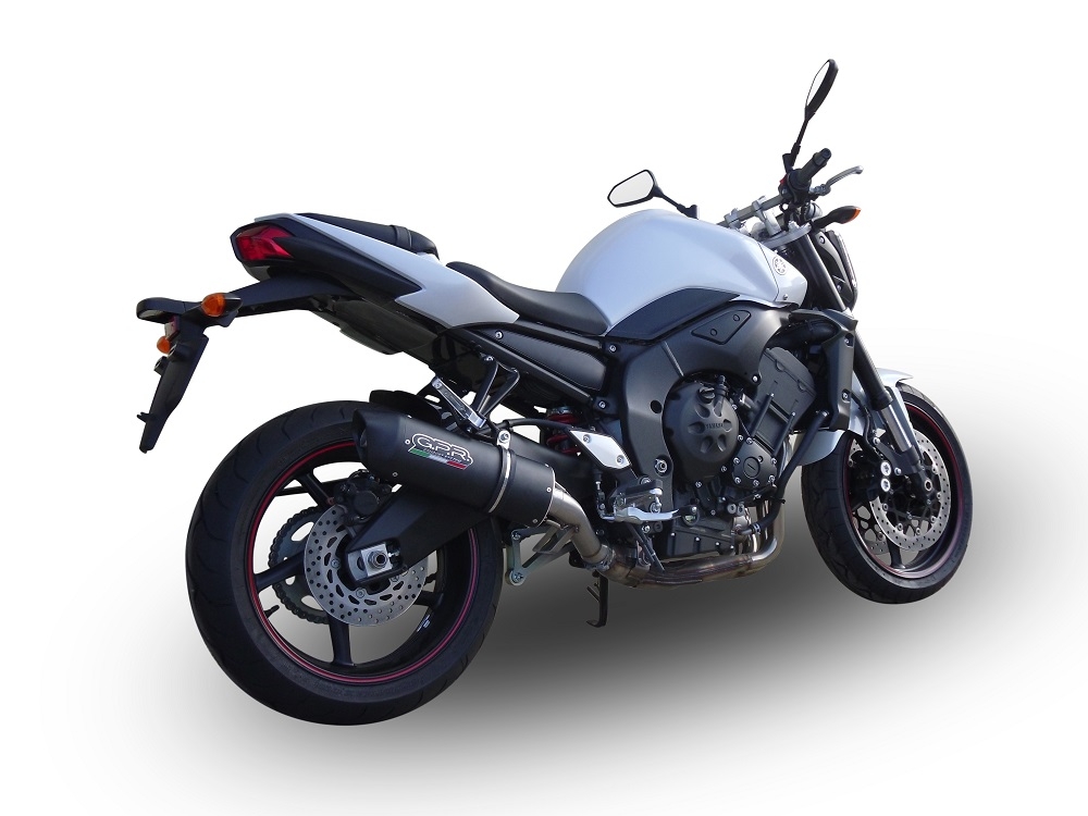 GPR exhaust compatible with  Yamaha Fz.1 - Fazer 1000  2006-2014, Furore Nero, Homologated legal slip-on exhaust including removable db killer, link pipe and catalyst 