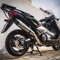 GPR exhaust compatible with  Yamaha T-Max 530 2017-2021, GP Evo4 Poppy, Homologated legal full system exhaust, including removable db killer and catalyst 