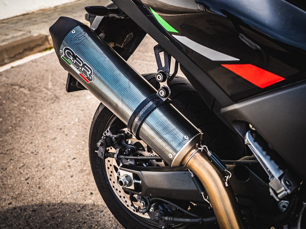 GPR exhaust compatible with  Yamaha T-Max 530 2017-2021, GP Evo4 Poppy, Homologated legal full system exhaust, including removable db killer and catalyst 