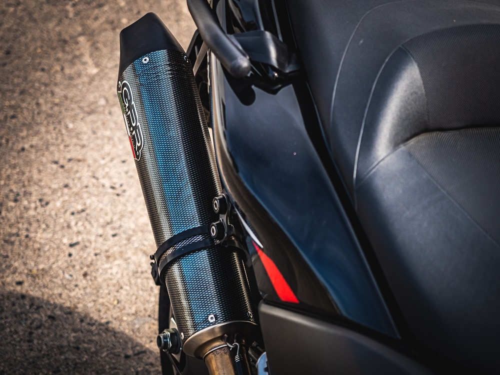 GPR exhaust compatible with  Yamaha T-Max 530 2017-2021, GP Evo4 Poppy, Homologated legal full system exhaust, including removable db killer and catalyst 