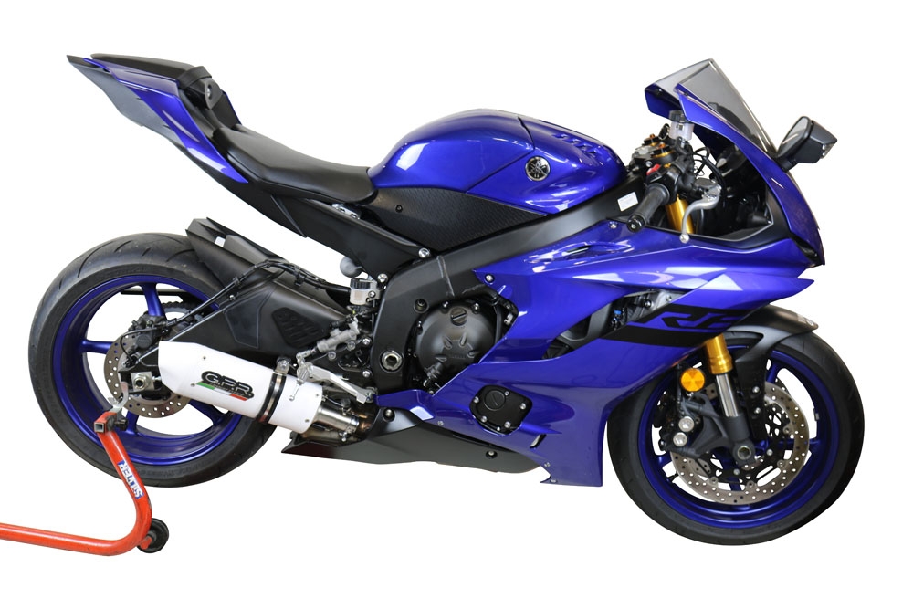 GPR exhaust compatible with  Yamaha Yzf R6 2017-2024, Albus Evo4, Homologated legal slip-on exhaust including removable db killer and link pipe 