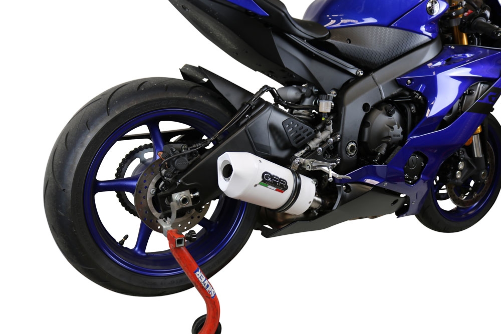 GPR exhaust compatible with  Yamaha Yzf R6 2017-2024, Albus Evo4, Homologated legal slip-on exhaust including removable db killer and link pipe 