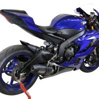 GPR exhaust compatible with  Yamaha Yzf R6 2017-2024, Furore Evo4 Nero, Homologated legal slip-on exhaust including removable db killer and link pipe 