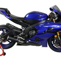 GPR exhaust compatible with  Yamaha Yzf R6 2017-2024, M3 Black Titanium, Homologated legal slip-on exhaust including removable db killer and link pipe 