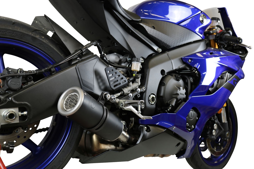 GPR exhaust compatible with  Yamaha Yzf R6 2017-2024, M3 Black Titanium, Homologated legal slip-on exhaust including removable db killer and link pipe 