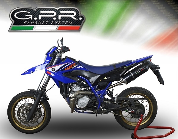 GPR exhaust compatible with  Yamaha Wr 125 R 2009-2011, Furore Nero, Homologated legal slip-on exhaust including removable db killer and link pipe 