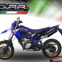 GPR exhaust compatible with  Yamaha Wr 125 R 2009-2011, Furore Nero, Homologated legal slip-on exhaust including removable db killer and link pipe 