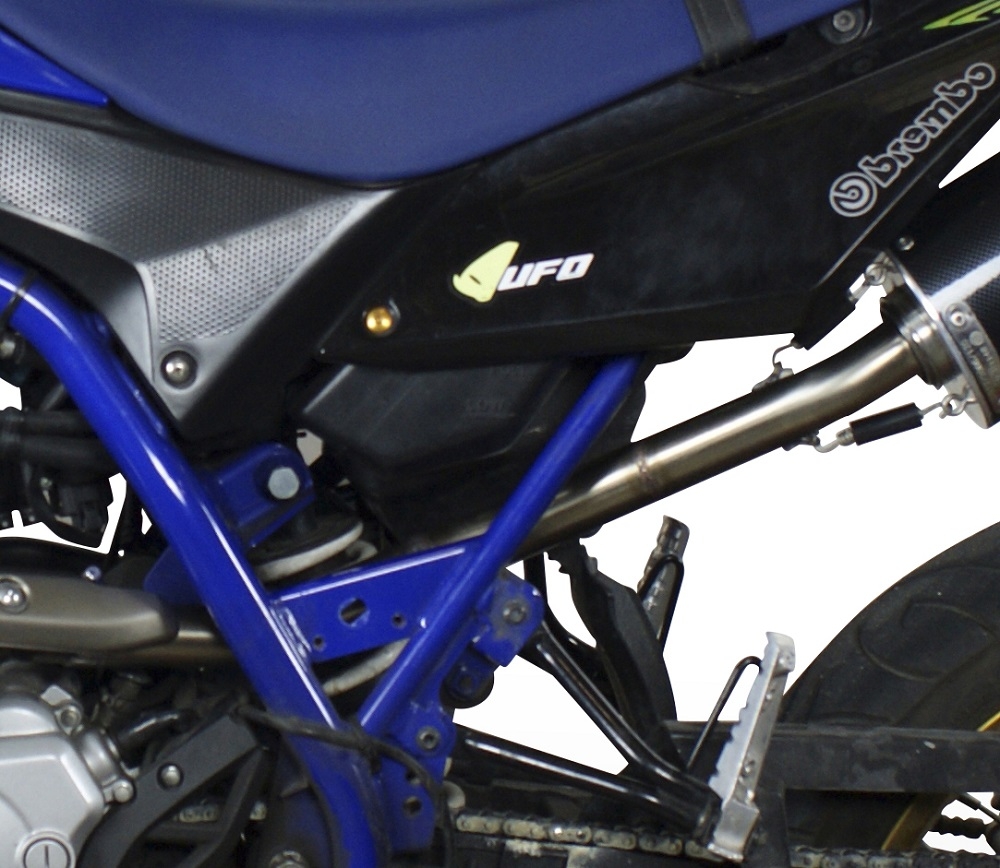 GPR exhaust compatible with  Yamaha Wr 125 R 2009-2011, Furore Nero, Homologated legal slip-on exhaust including removable db killer and link pipe 