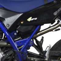 GPR exhaust compatible with  Yamaha Wr 125 R 2009-2011, Furore Nero, Homologated legal slip-on exhaust including removable db killer and link pipe 