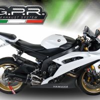 GPR exhaust compatible with  Yamaha Yzf R6 2006-2020, Furore Nero, Homologated legal slip-on exhaust including removable db killer and link pipe 