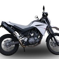 GPR exhaust compatible with  Yamaha Xt 660 X-R  2004-2014, Furore Nero, Dual Homologated legal slip-on exhaust including removable db killers, link pipes and catalysts 