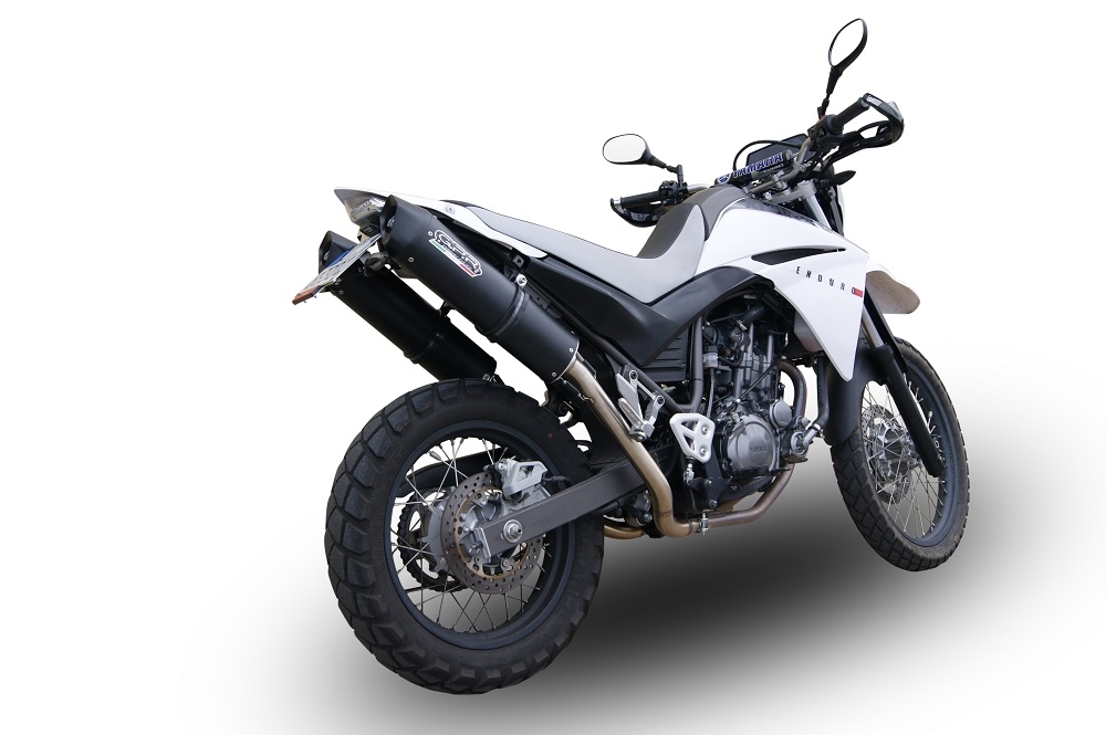 GPR exhaust compatible with  Yamaha Xt 660 X-R  2004-2014, Furore Nero, Dual Homologated legal slip-on exhaust including removable db killers, link pipes and catalysts 