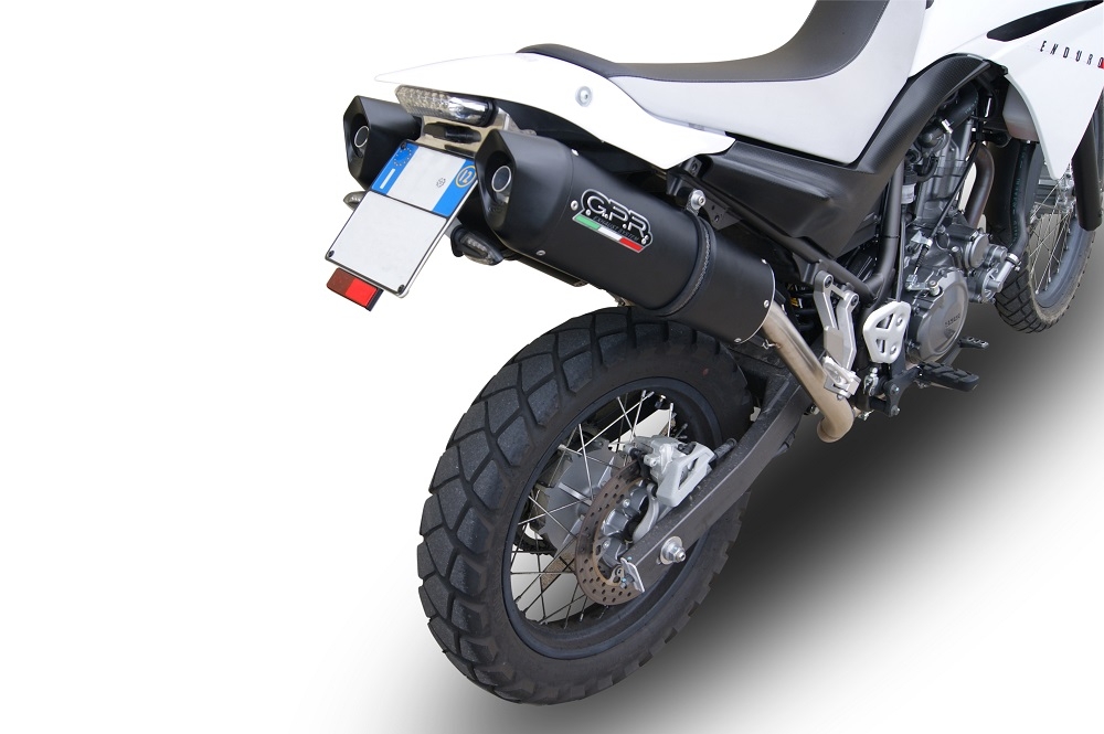 GPR exhaust compatible with  Yamaha Xt 660 X-R  2004-2014, Furore Nero, Dual Homologated legal slip-on exhaust including removable db killers, link pipes and catalysts 