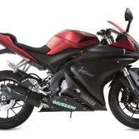 GPR exhaust compatible with  Yamaha Yzf-R 125  2017-2018, Furore Evo4 Nero, full system exhaust legal for UK and non-EU countries including removable db killer 