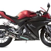 GPR exhaust compatible with  Yamaha Yzf-R 125  2014-2016, Gpe Ann. titanium, Homologated legal full system exhaust, including removable db killer and catalyst 