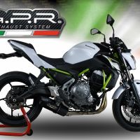 GPR exhaust compatible with  Kawasaki Ninja 650 2023-2024, Furore Nero, Homologated silencer for noise including full line,db killer and catalyst compliant for inspection 