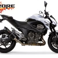 GPR exhaust compatible with  Kawasaki Z 800 2009-2016, Furore Nero, Homologated legal slip-on exhaust including removable db killer and link pipe 