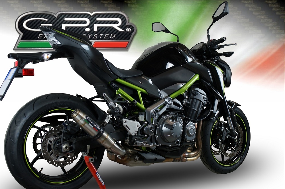 GPR exhaust compatible with  Kawasaki Z 900 E 2017-2020, Deeptone Inox, Homologated legal slip-on exhaust including removable db killer and link pipe 