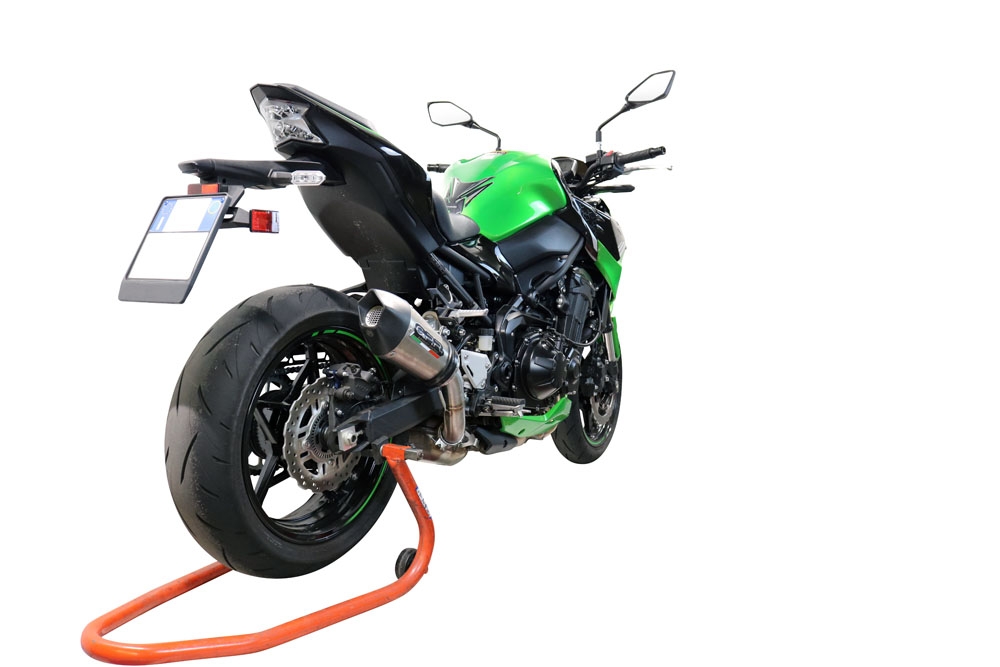 GPR exhaust compatible with  Kawasaki Z 900 E 2020-2024, Gpe Ann. titanium, Homologated legal slip-on exhaust including removable db killer and link pipe 