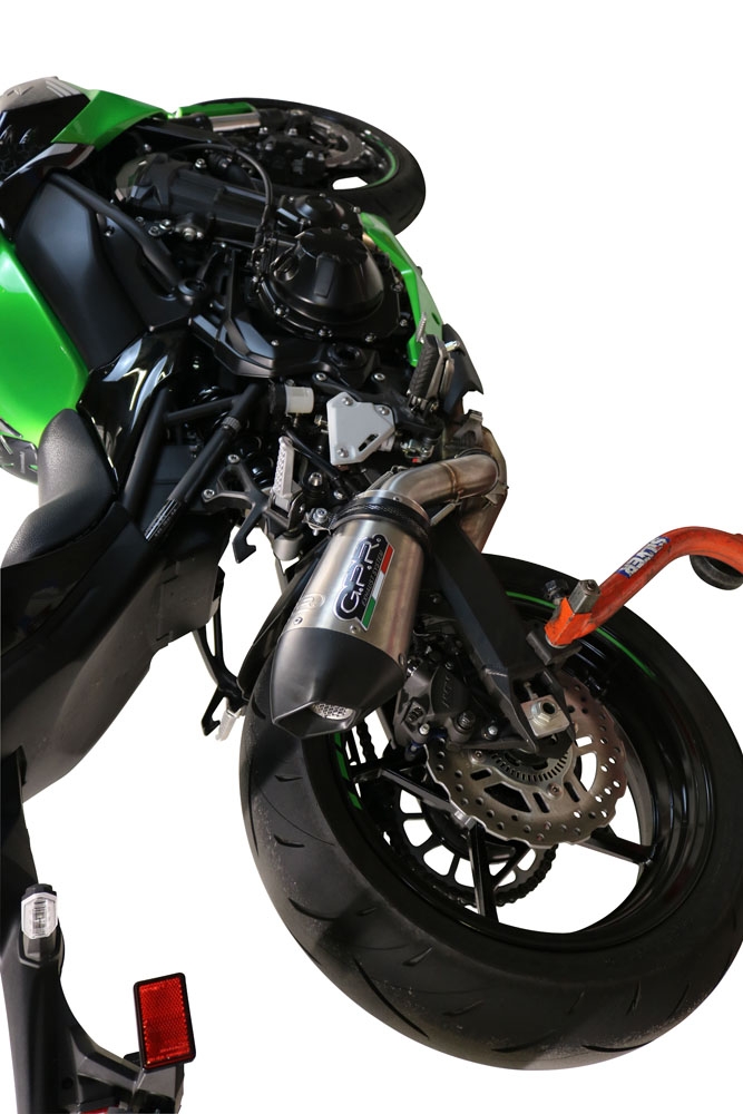 GPR exhaust compatible with  Kawasaki Z 900 E 2020-2024, Gpe Ann. titanium, Homologated legal slip-on exhaust including removable db killer and link pipe 