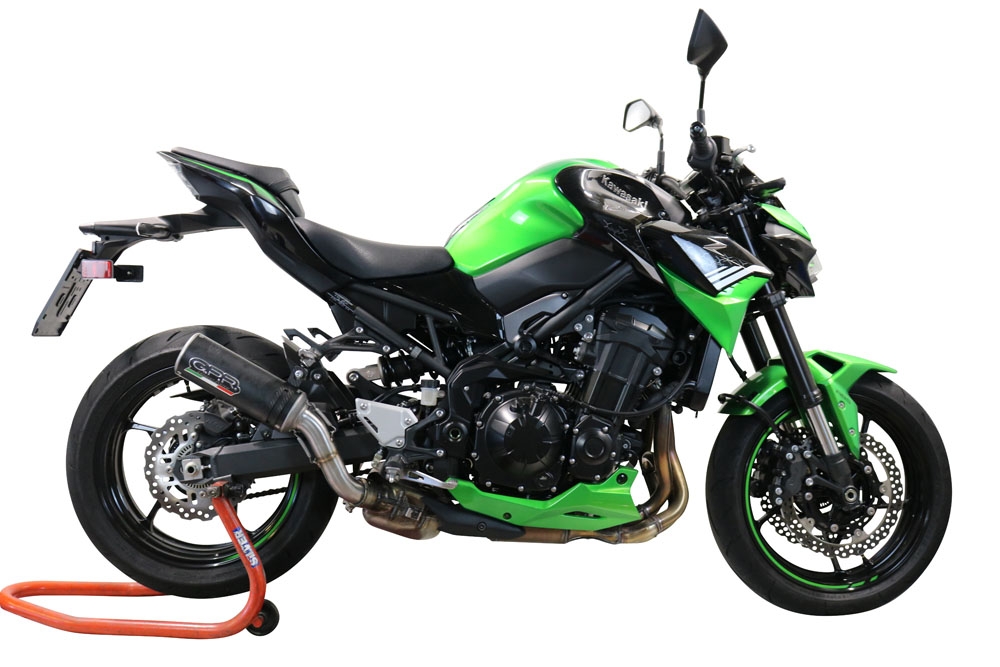 GPR exhaust compatible with  Kawasaki Z 900 2021-2024, M3 Black Titanium, Homologated legal slip-on exhaust including removable db killer and link pipe 